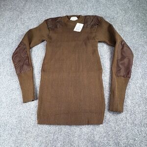 Rothco Commando Sweater Mens L Earth Brown Military Army Ribbed Tactical Utility